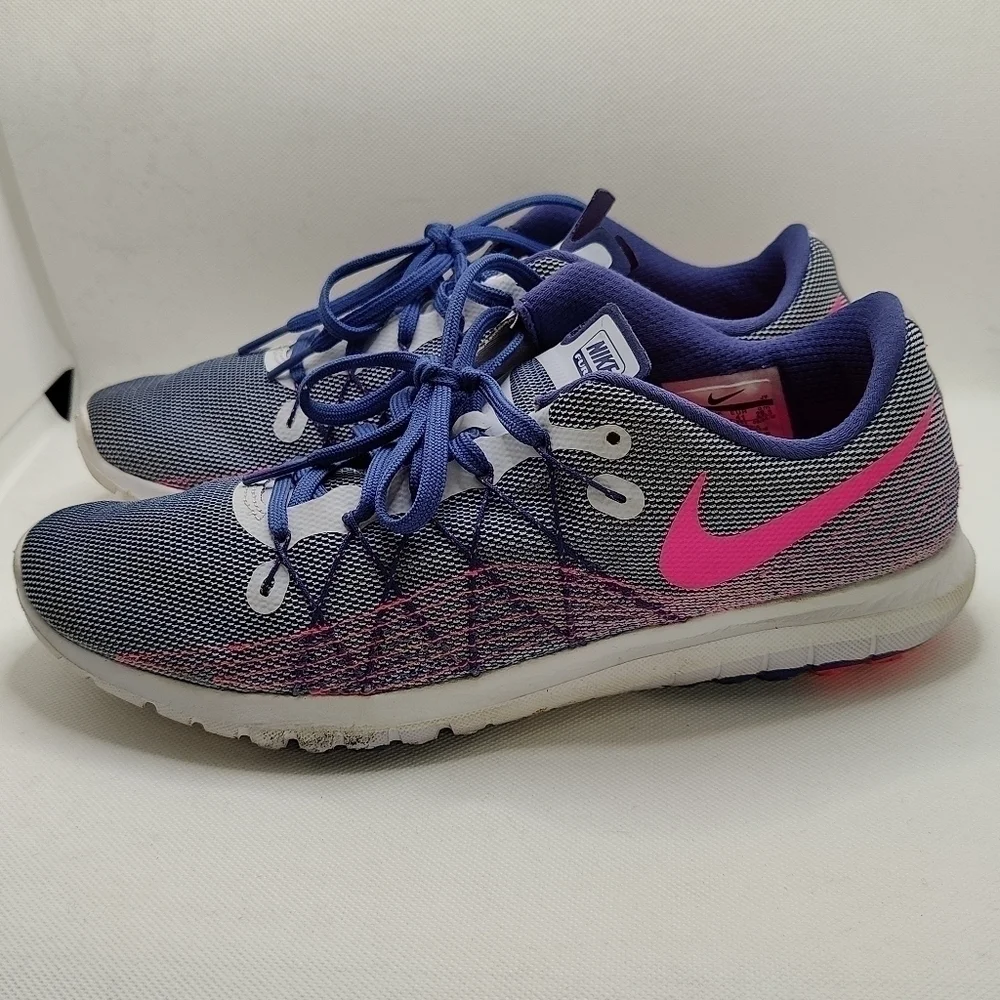 Nike Women's Flex Fury 2 Running Shoe Pink and Purple Athletic Shoes Size 9.5